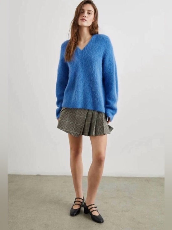 Rails Sweaters - RAILS Jodie Blue V Neck Oversized  Ribbed Slouchy Cozy Sweater M Alpaca blend